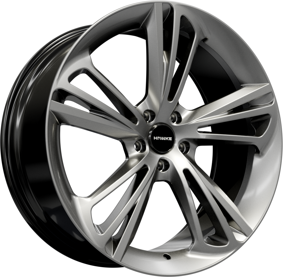 22x9.5 5-112 ET30 HAWKE AQUILA HYPER BLACK C66 TS