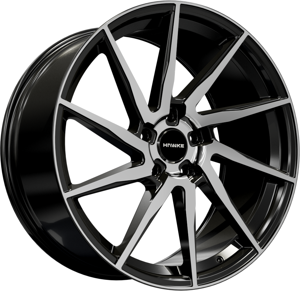 23x10.0 5-120 ET40 HAWKE ARION JET BLACK POLISH  C72