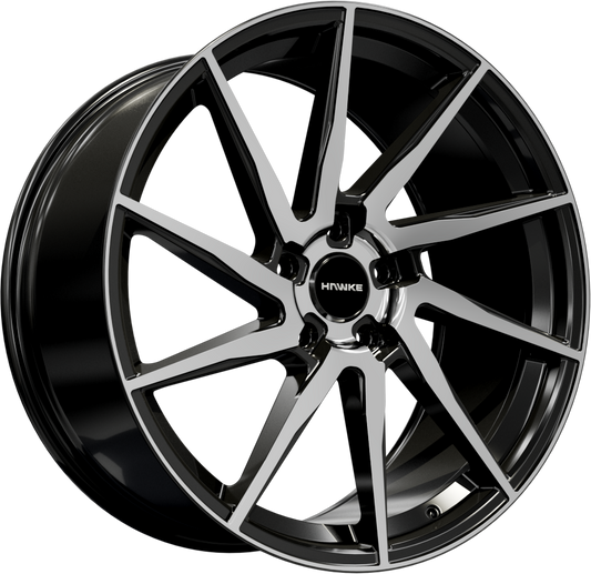 23x10.0 5-120 ET40 HAWKE ARION JET BLACK POLISH  C72