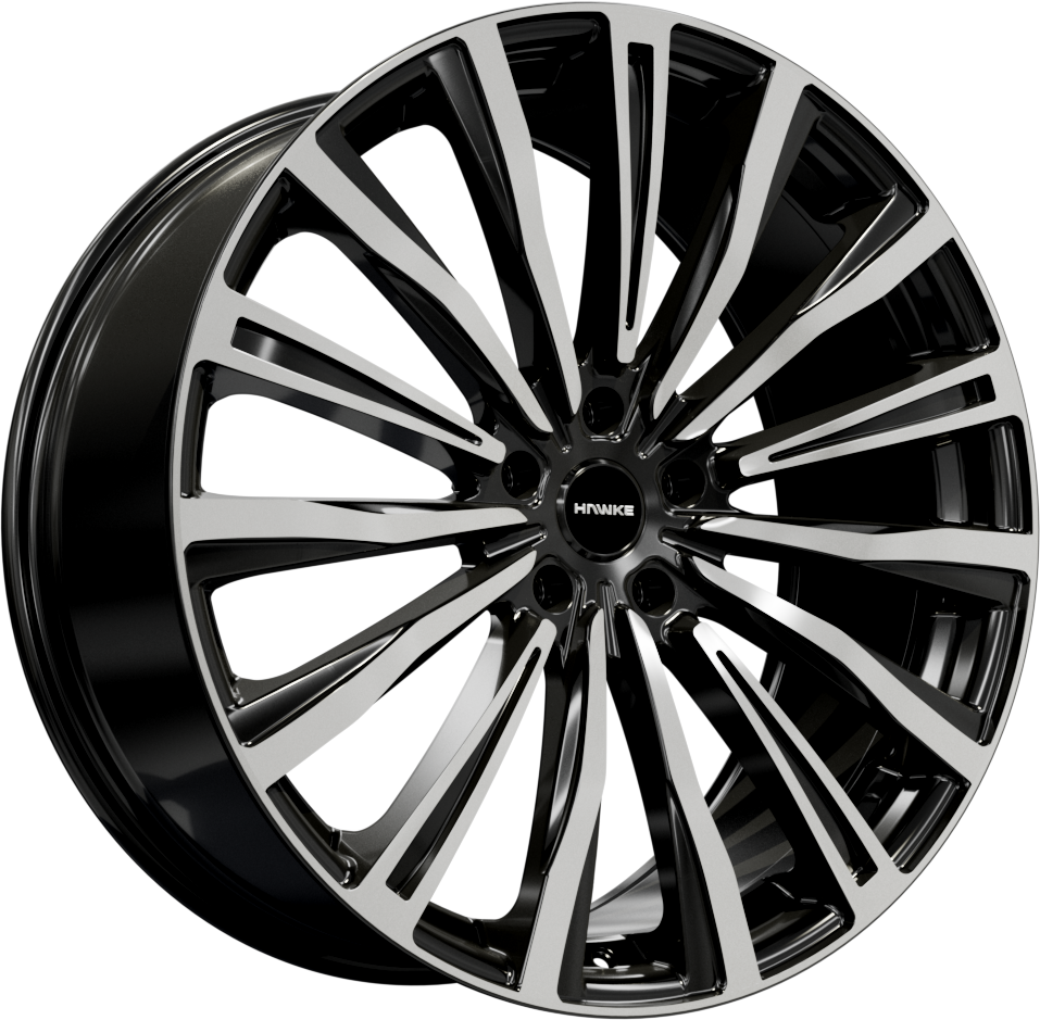 22x9.5 5-120 ET38 HAWKE CHAYTON BLACK POLISH C72