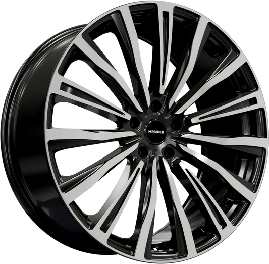 22x9.5 5-120 ET38 HAWKE CHAYTON BLACK POLISH C72