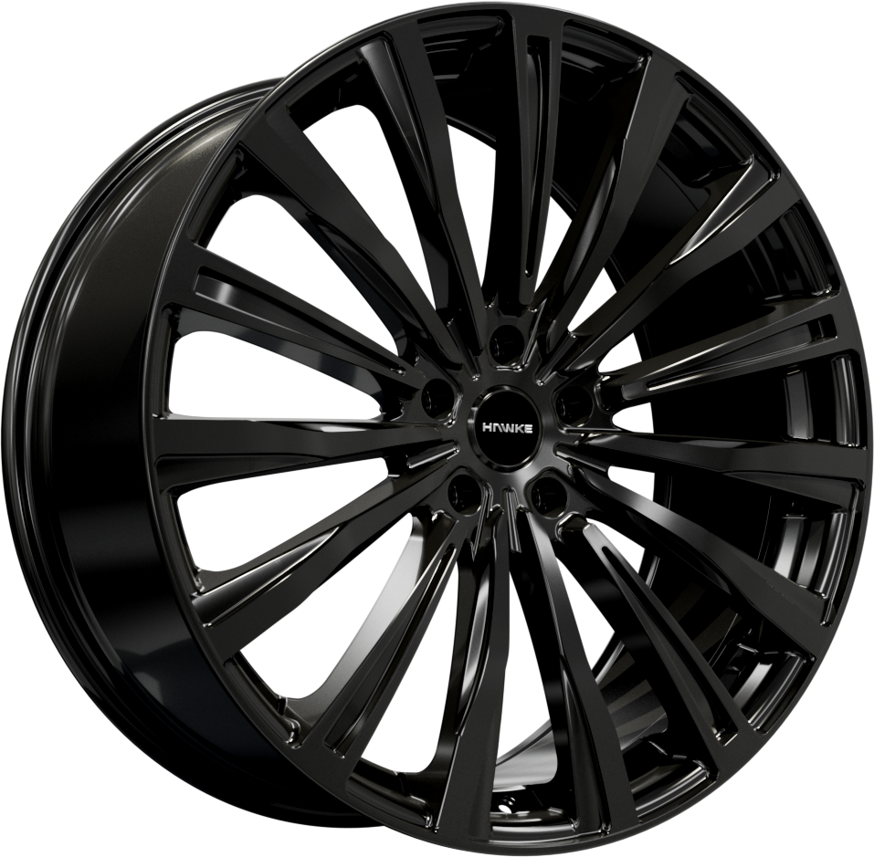 22x9.5 5-108 ET39 HAWKE CHAYTON BLACK C63