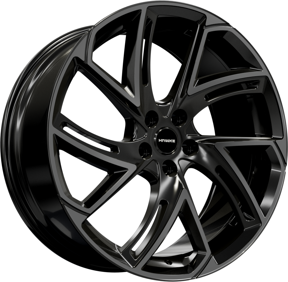 22x9.5 5-120 ET35 HAWKE CONDOR GLOSS BLACK STEALTH C72