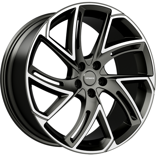 22x9.5 5-108 ET30 HAWKE CONDOR M/GUNMETAL POL C63