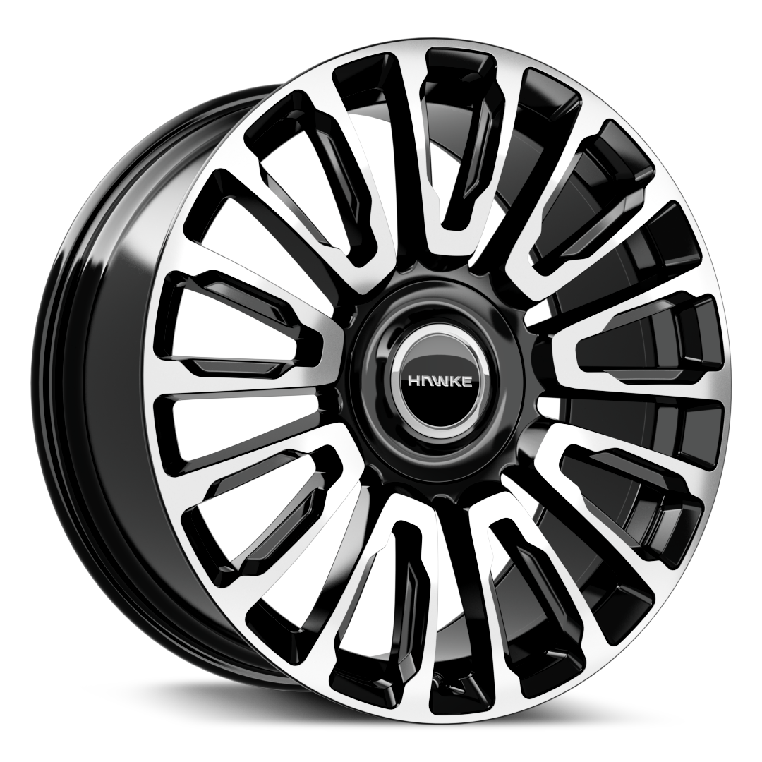 22x9.5 5-120 ET18 HAWKE DRESDEN ROLLS ROYCE BLACK POLISH C72