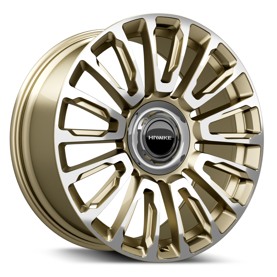 22x9.5 5-120 ET18 HAWKE DRESDEN L/GOLD POL ROLLS ROYCE C72