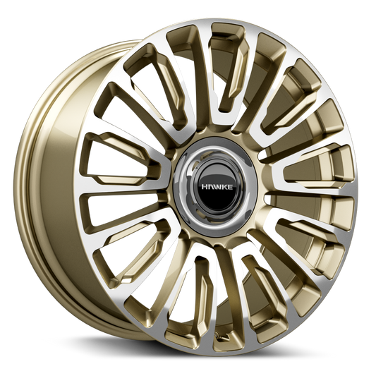 22x9.5 5-120 ET18 HAWKE DRESDEN L/GOLD POL ROLLS ROYCE C72