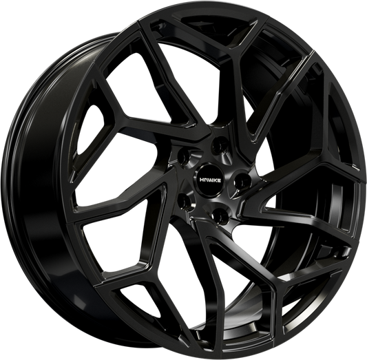 22x9.5 5-108 ET39 HAWKE KHOTAN GLOSS BLACK 1529 C63