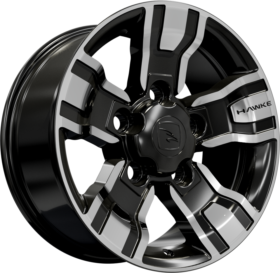 18x8.5 5-165 ET20 HAWKE OSPREY BLACK POLISH C114