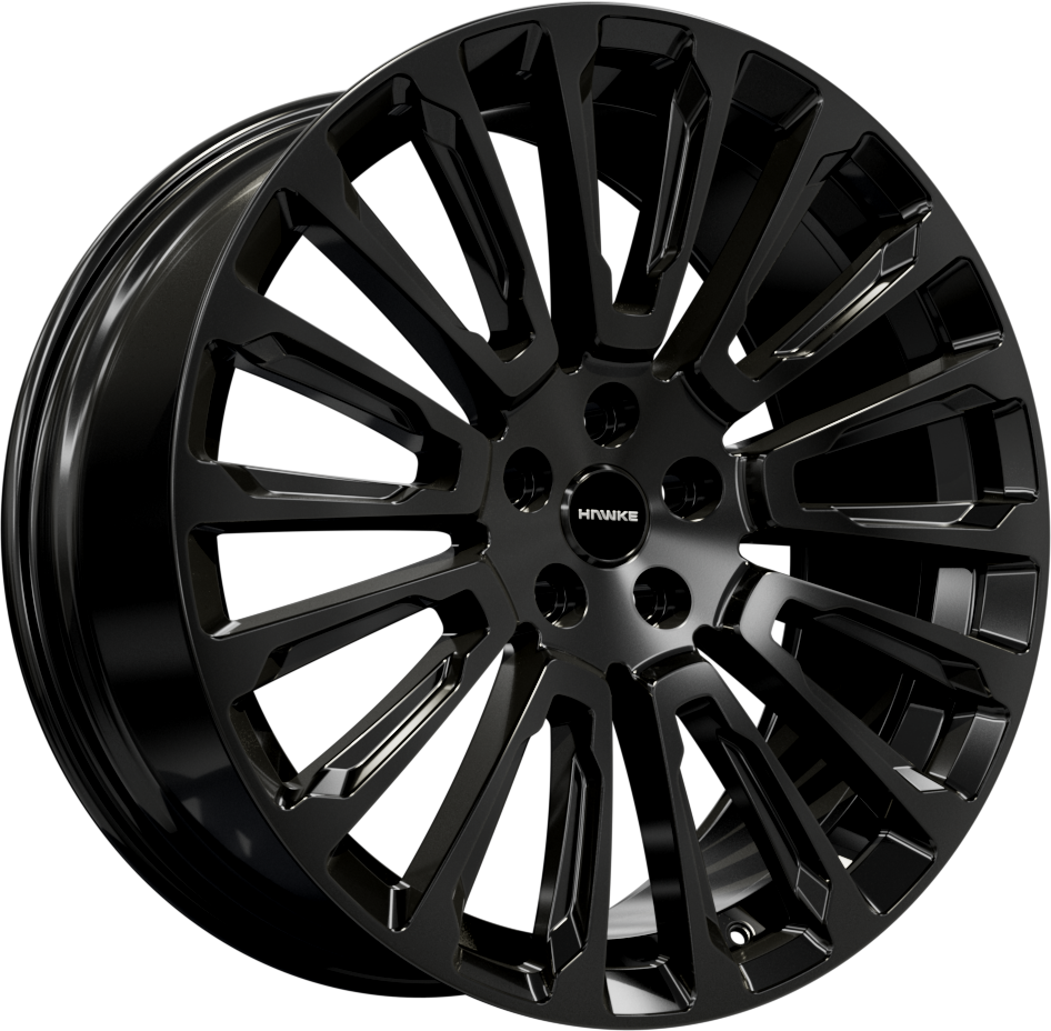 22x9.5 5-108 ET42 HAWKE TALON JET BLACK C63 *OE