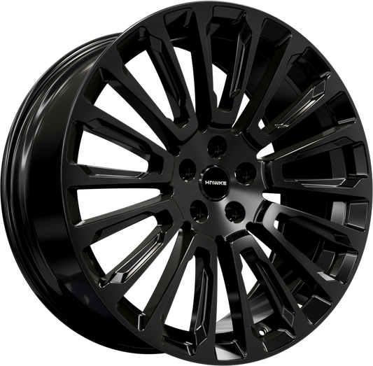 22x9.5 5-108 ET42 HAWKE TALON JET BLACK C63 *OE