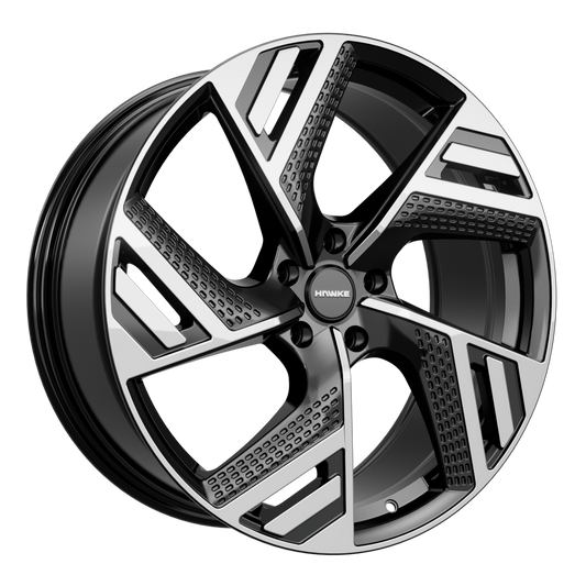 20x8.5 5-108 ET38 HAWKE VALOR BLACK POLISH C65