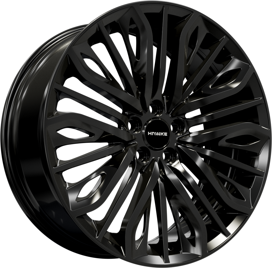 22x9.5 5-120 ET35 HAWKE VEGA FLOW FORMED BLACK C72