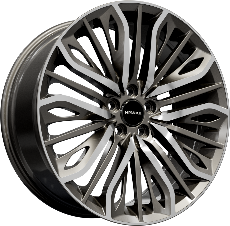 22x9.5 5-120 ET35 HAWKE VEGA FLOW FORMED GUNMETAL POLISH C72