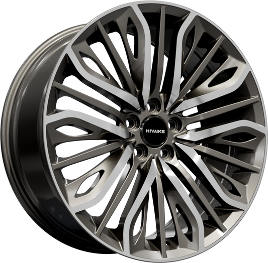 22x9.5 5-120 ET35 HAWKE VEGA FLOW FORMED GUNMETAL POLISH C72