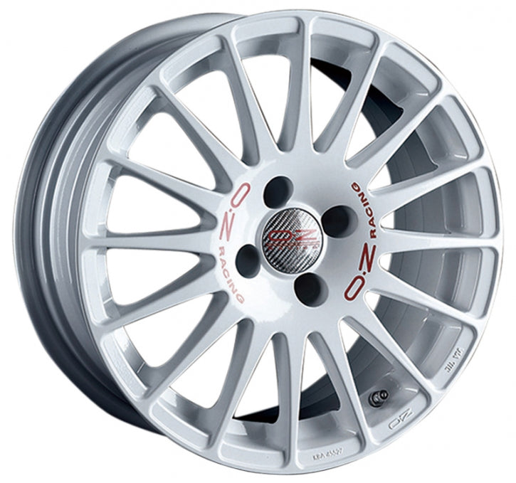 SUPERT. WRC 8x17 ET 35 5x100 OZ RACING RACE WHITE RED LETTERING Single Wheel