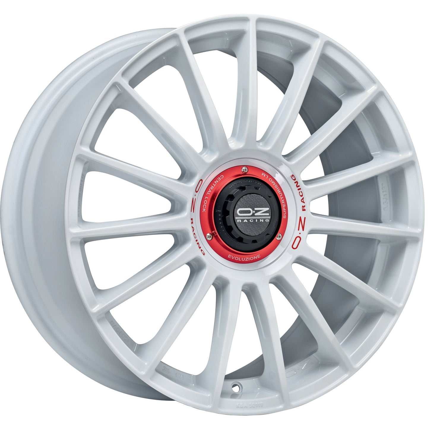 SUPERT  EVO WRC 8x18 ET 48 5x112 OZ RACING RACE WHITE RED LETTERING Single Wheel