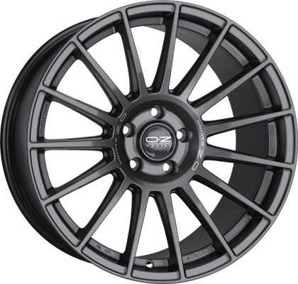 SUPERTUR. DAKAR 9x21 ET 35 5x120 OZ RACING MATT GRAPHITE SILVER LETTERING Single Wheel