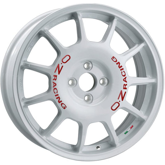 LEGGENDA 7x17 ET 37 4x100 OZ RACING RACE WHITE RED LETTERING Single Wheel