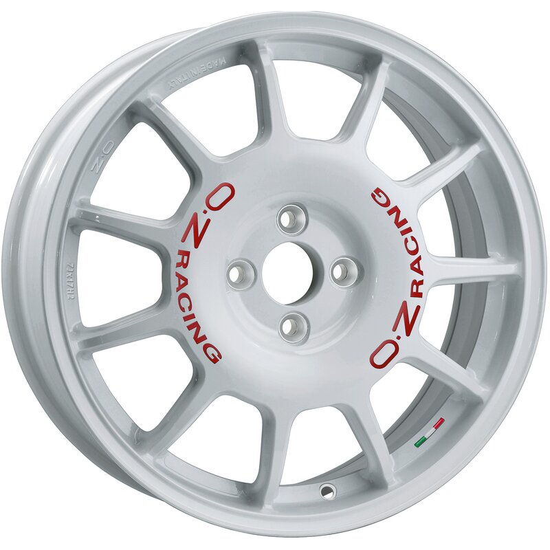 LEGGENDA 7x17 ET 42 4x100 OZ RACING RACE WHITE RED LETTERING Single Wheel