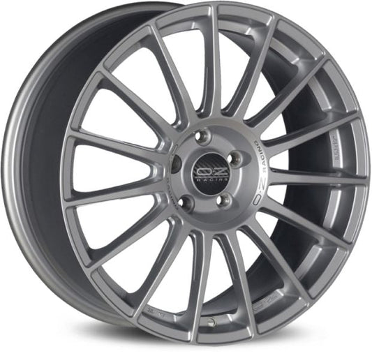 SUPERTURISMO LM 8,5x19 ET 38 5x112 OZ RACING MATT RACE SILVER BLACK LETTERING Single Wheel