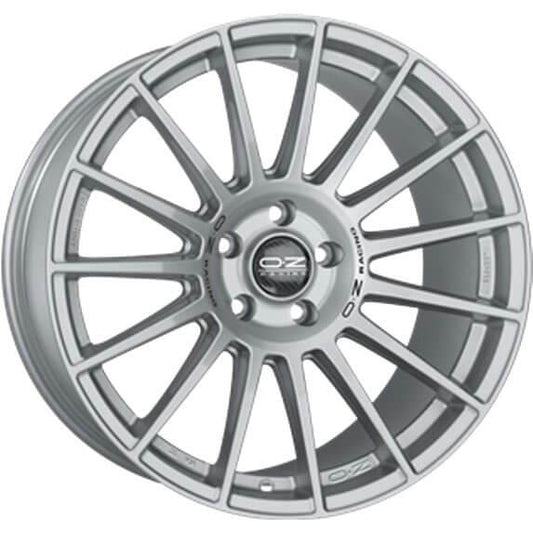 SUPERTUR. DAKAR 10x20 ET 40 5x120 OZ RACING MATT RACE SILVER BLACK LETTERING Single Wheel