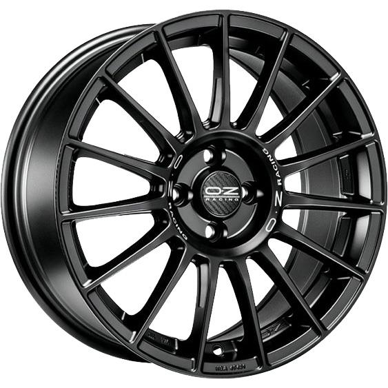 SUPERTURISMO LM 7,5x17 ET 35 4x100 OZ RACING MATT BLACK SILVER LETTERING Single Wheel