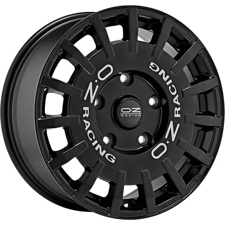 RALLY RACING 7x17 ET 35 4x98 OZ RACING GLOSS BLACK SILVER LETTERING Single Wheel