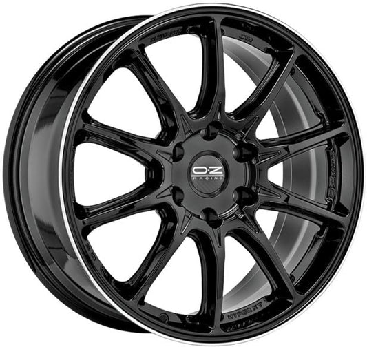 HYPER XT HLT OF 9x20 ET 38 6x139,7 OZ RACING GLOSS BLACK+DIAMOND LIP Single Wheel