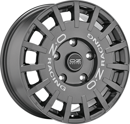 RALLY RACING 7x17 ET 45 5x108 OZ RACING DARK GRAPHITE SILVER LETTERING Single Wheel