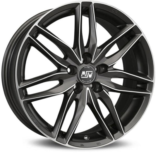 MSW 24 8x17 ET 35 5x100 MSW MATT GUN METAL FULL POLISHED (MGMFP) Single Wheel