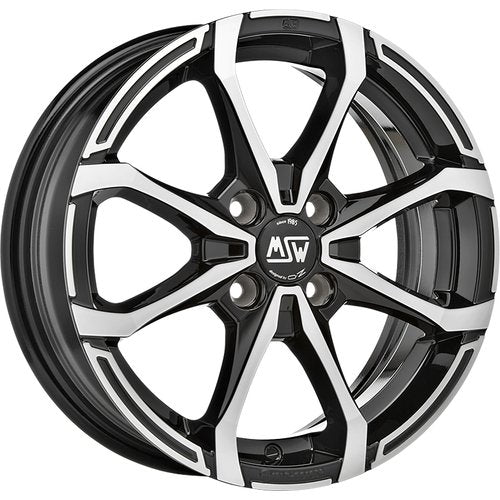 MSW X4 6x16 ET 40 4x100 MSW GLOSS BLACK FULL POLISHED Single Wheel