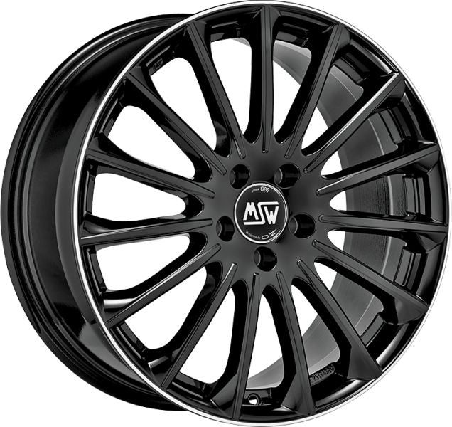 MSW 30 7,5x18 ET 48 5x112 MSW GLOSS BLACK+DIAMOND LIP Single Wheel