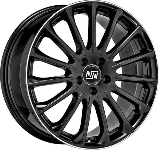 MSW 30 7,5x18 ET 48 5x112 MSW GLOSS BLACK+DIAMOND LIP Single Wheel