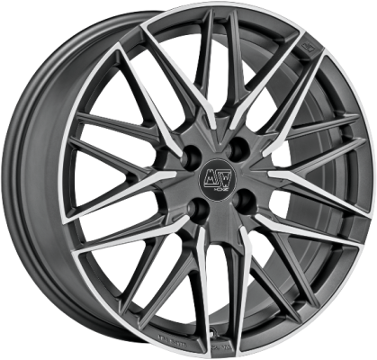 MSW 50 7,5x18 ET 42 4x100 MSW MATT GUN METAL FULL POLISHED (MGMFP) Single Wheel