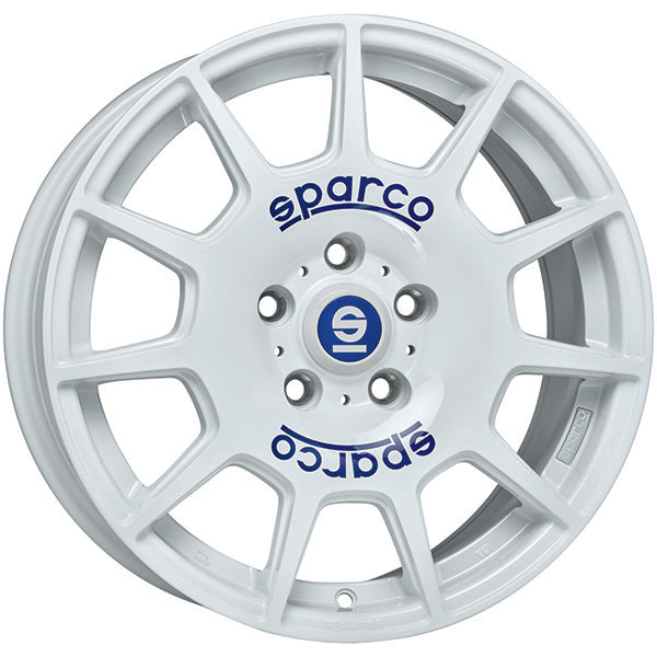 SPARCO TERRA 7,5x17 ET 48 5x100 SPARCO WHITE BLUE LETTERING Single Wheel