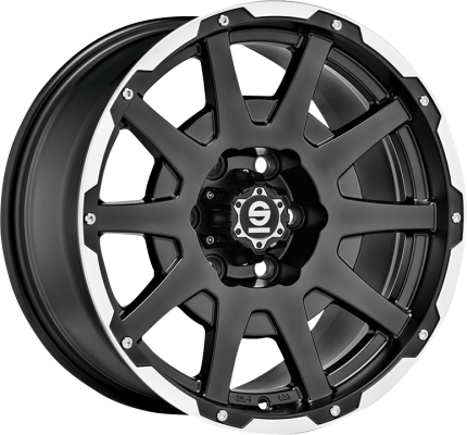 SPARCO DAKAR 8,5x18 ET  5x120 0 SPARCO MATT BLACK LIP POLISHED+RIVETS Single Wheel