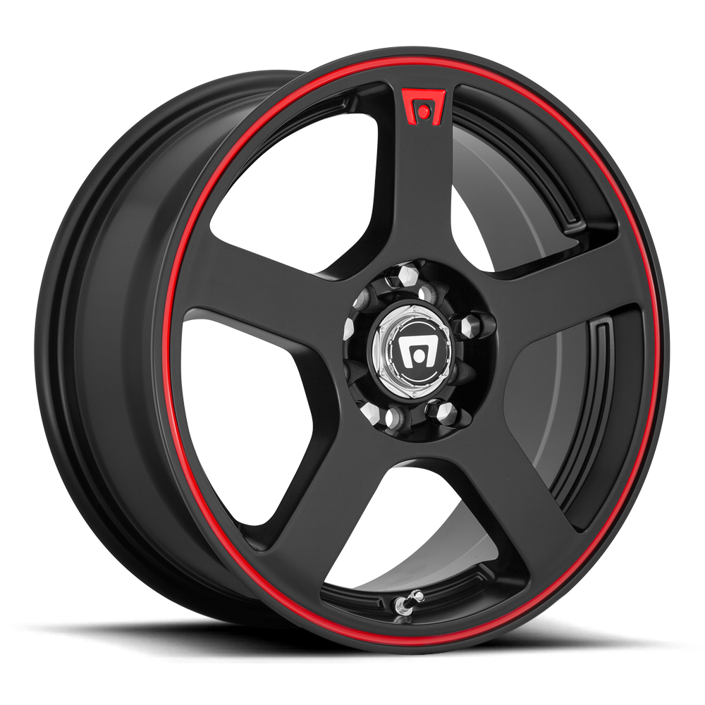 Motegi Racing FS5, 18 x 8 inch, 5x100 / 5x114.3 PCD, ET35 Matte Black with Red Stripe Single Wheel