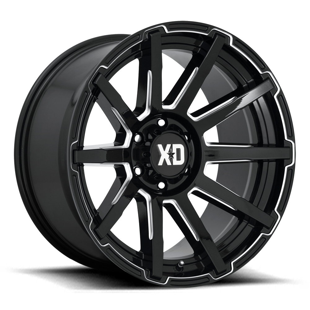 XD Outbreak, 22 x 10 inch, 6x139 PCD, ET12 Gloss Black Milled Single Wheel