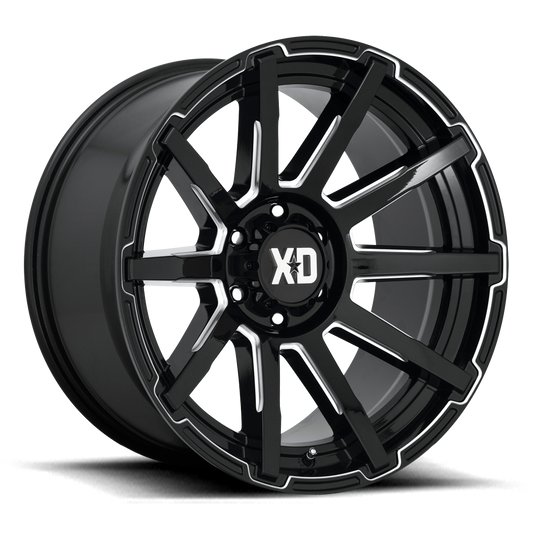 XD Outbreak, 20 x 10 inch, 5x139 PCD, ET-18 Gloss Black Milled Single Wheel