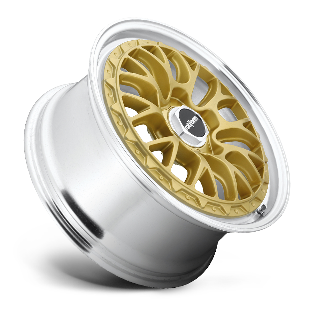 Rotiform LSR, 18 x 9.5 inch, 5x100 PCD, ET25 Gold / Machined Lip, Single Wheel