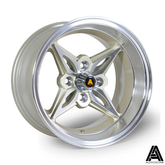 Autostar Kanji, 14 x 9 inch, 4100 PCD, ET-13 PFGold Single Wheel