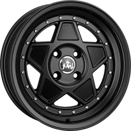 Junk Re'jekt, 15 x 8 inch, 4x100 PCD, ET20 Matt Black Polished, Single Wheel