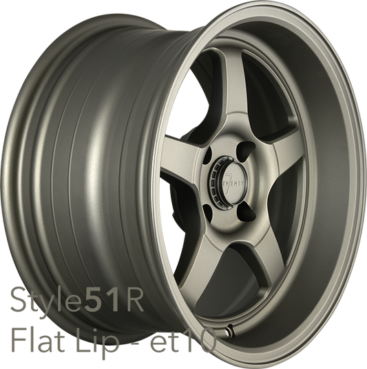 7Twenty Style 51, 15 x 8 inch, 4x100 PCD, ET10, Single Wheel, R Style Lip, Stone Bronze