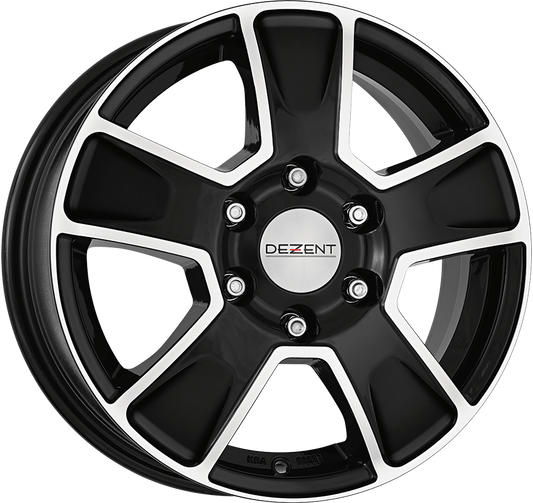 Dezent - Van Dark 6.5x16 (Black / Polished) 5x114.3 PCD, Single Wheel