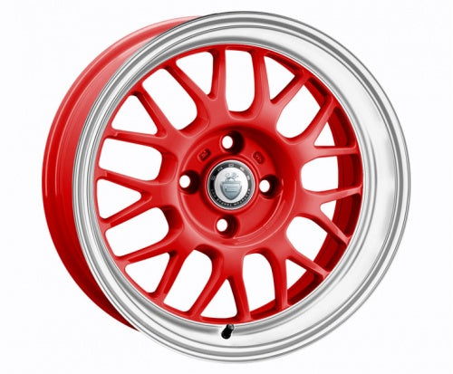 CADES Eros, 15 x 6.5 inch , 4-100 PCD, ET30,  Red/White lip, Single Wheel