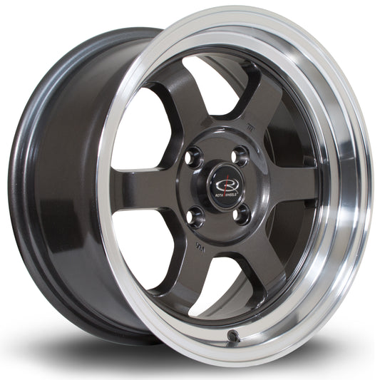 Rota Grid-V, 15 x 7 inch, 4x100 PCD, ET20, RLGunmetal, Single Wheel