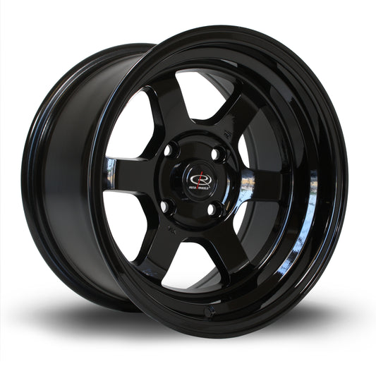 Rota Grid-V, 15 x 8 inch, 4x100 PCD, ET0, Black, Single Wheel