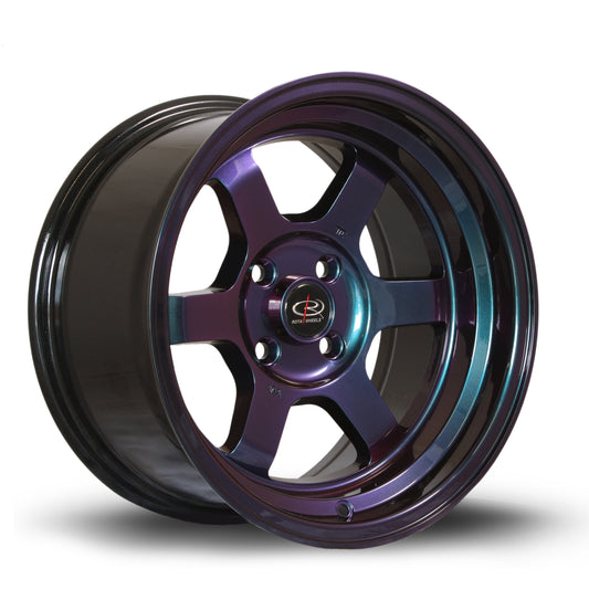 Rota Grid-V, 15 x 8 inch, 4x100 PCD, ET0, NeoChrome, Single Wheel