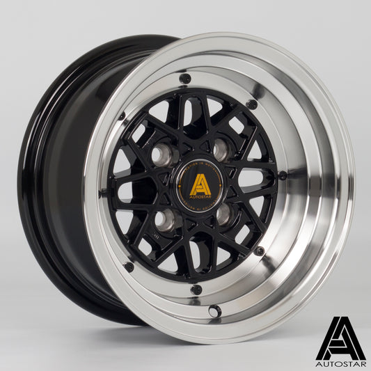 Autostar Korin, 12 x 6 inch, 4101 PCD, ET-9, RLBlack, Single Wheel